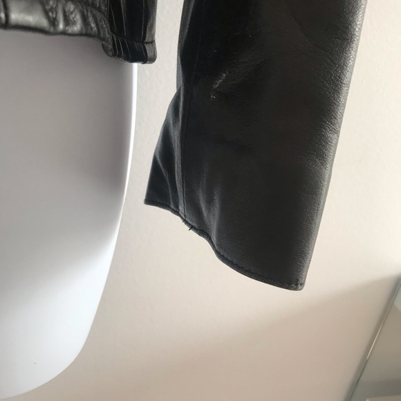 Sandra Angelozzi Black Real Leather Jacket Y2K - Picture 3 of 16